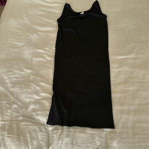 Black ribbed knee length tank dress sz m